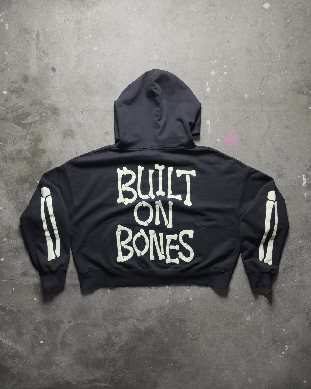 Built on Bones Boxy Hoodie – Vintage Black by BUYA BOUTIQUE
