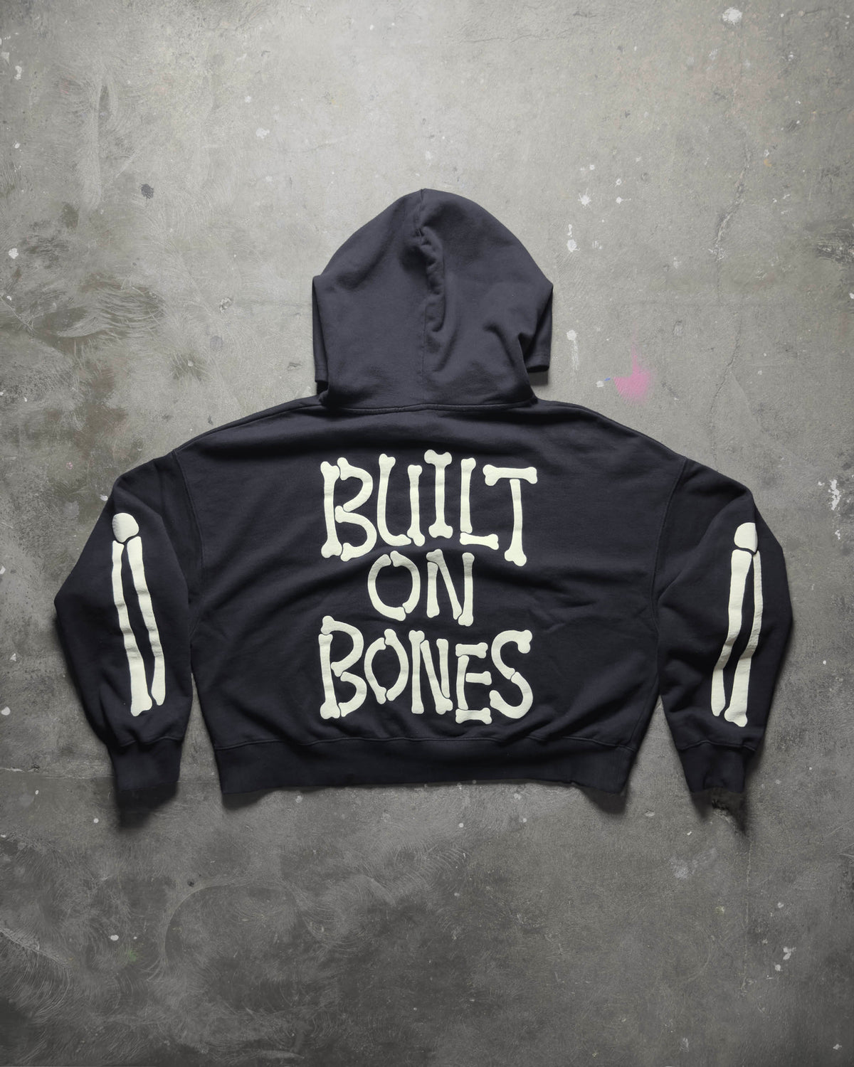 Built on Bones Boxy Hoodie – Vintage Black by BUYA BOUTIQUE