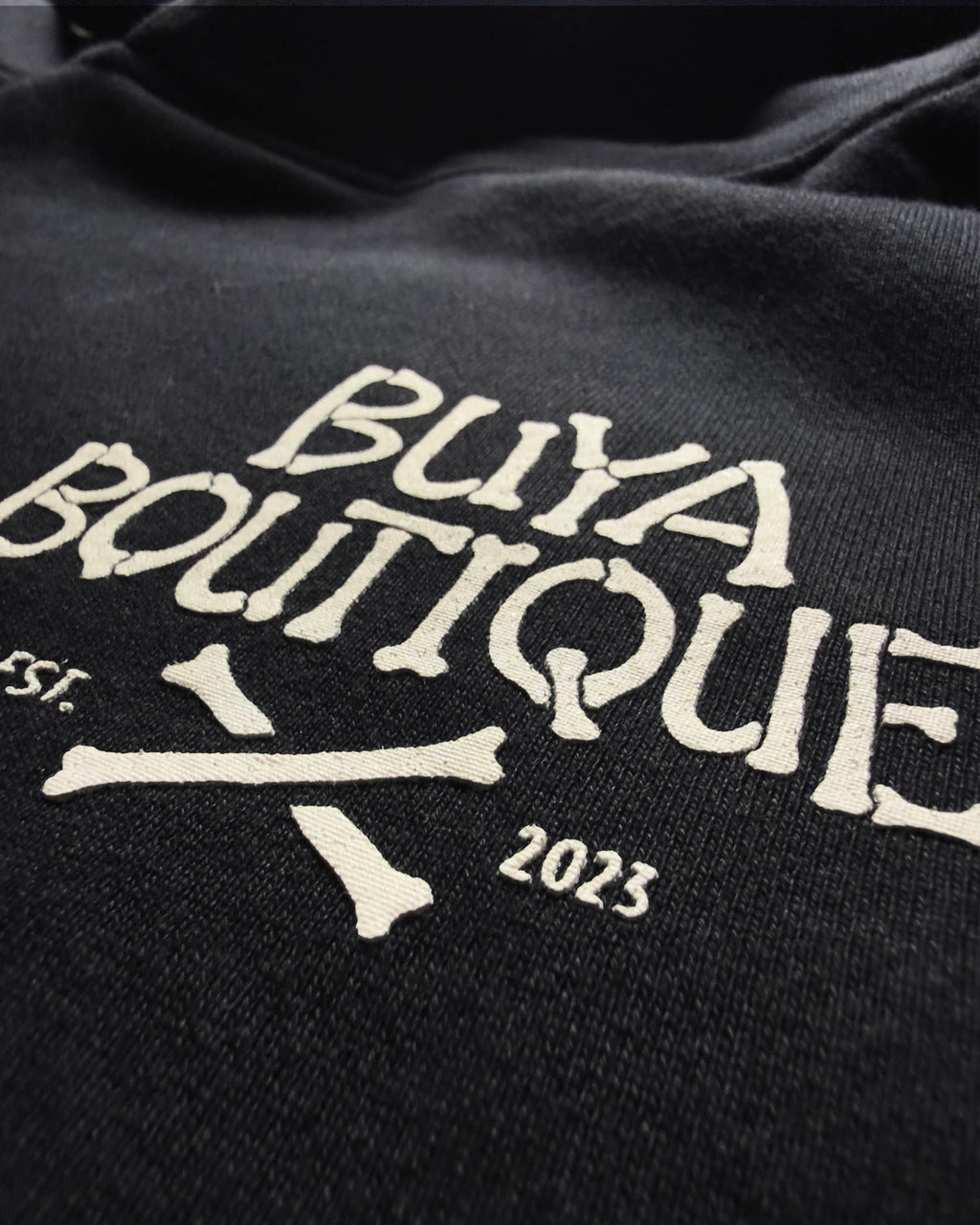 Built on Bones Boxy Hoodie - Vintage Black