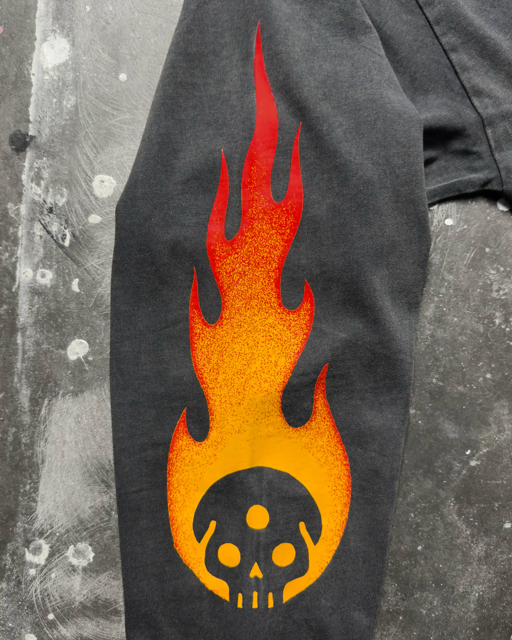 Up in Flames Long Sleeve Vintage Black